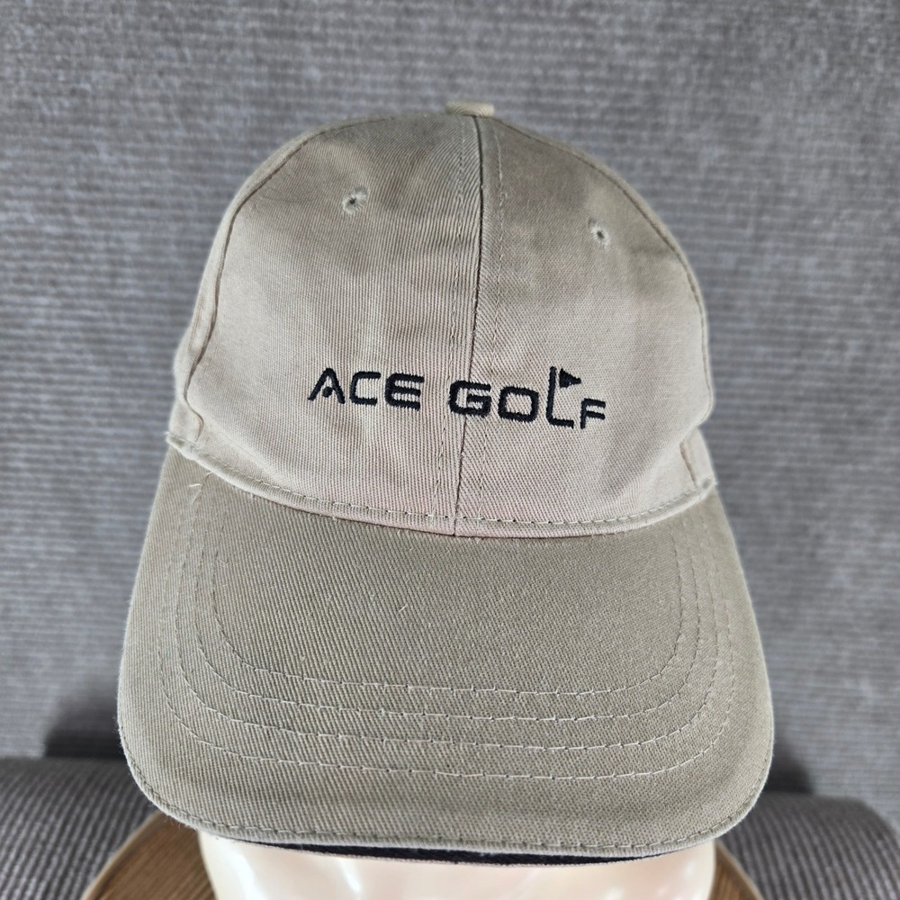 Ace Golf Unisex OS Khaki Tan Embroidered Adjustable Mesh Back Baseball Hat
